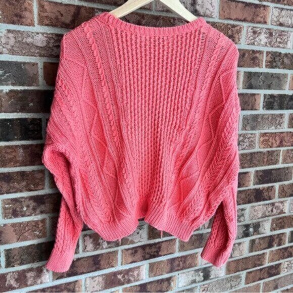 Lauren Ralph Lauren * Black Label Cotton  CABLE KNIT PULLOVER SWEATER  EUC L - Picture 3 of 11